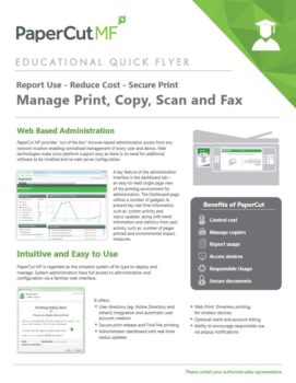Papercut, Mf, Education Flyer, Executex Office Technologies