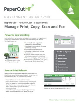 Papercut, Mf, Government Flyer, Executex Office Technologies