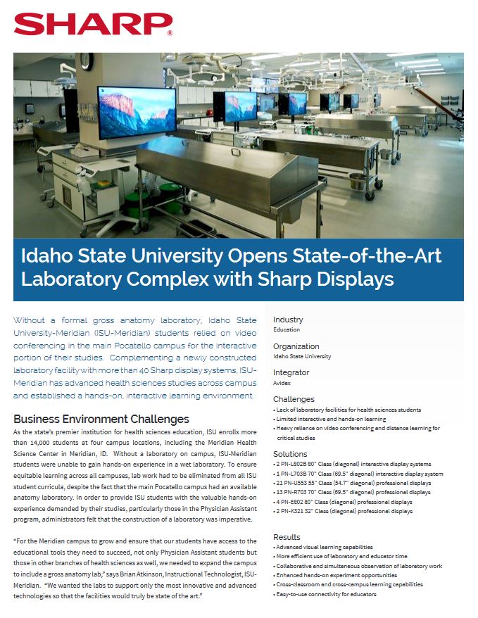 Sharp, Idaho State, Displays, Case Study, Executex Office Technologies