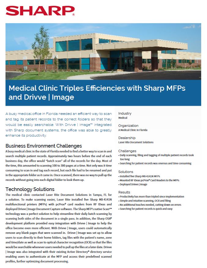 Sharp, Medical Clinic, Case Study, Executex Office Technologies